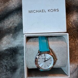 Michael Kors Silver and Turquoise Watch NWT